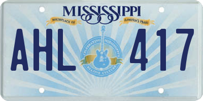 MS license plate AHL417