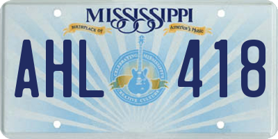 MS license plate AHL418