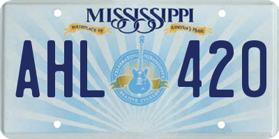 MS license plate AHL420