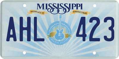 MS license plate AHL423