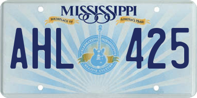 MS license plate AHL425
