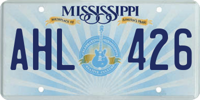 MS license plate AHL426