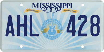 MS license plate AHL428
