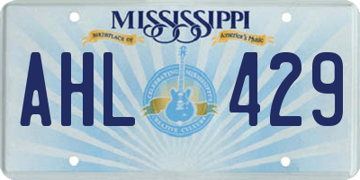 MS license plate AHL429