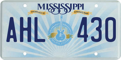 MS license plate AHL430