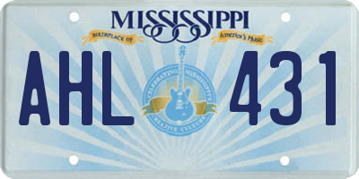 MS license plate AHL431