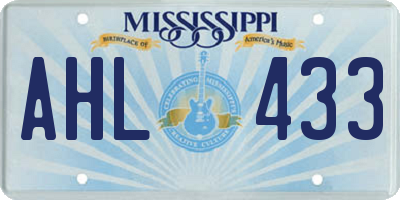 MS license plate AHL433