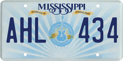 MS license plate AHL434