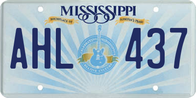 MS license plate AHL437