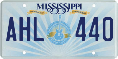 MS license plate AHL440