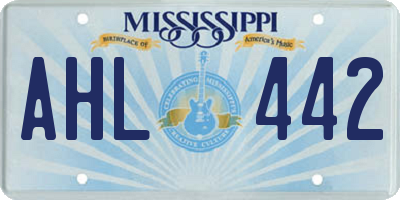 MS license plate AHL442