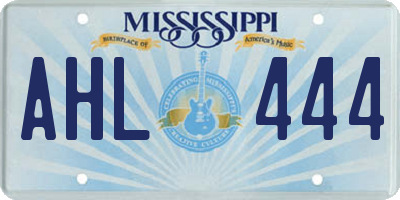 MS license plate AHL444