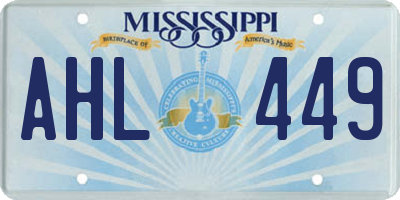 MS license plate AHL449