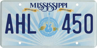 MS license plate AHL450