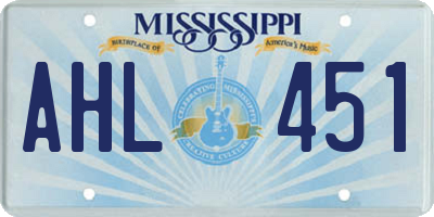 MS license plate AHL451