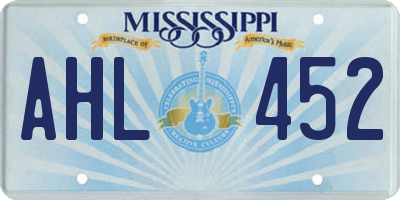 MS license plate AHL452