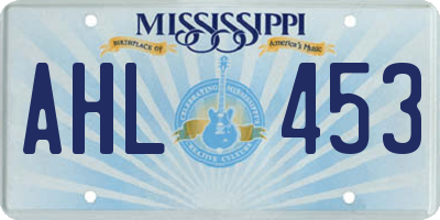 MS license plate AHL453