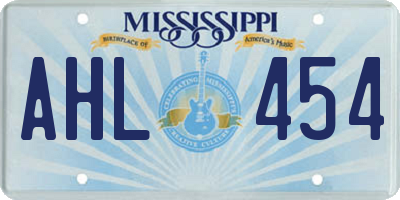 MS license plate AHL454