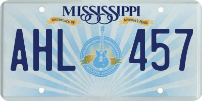 MS license plate AHL457