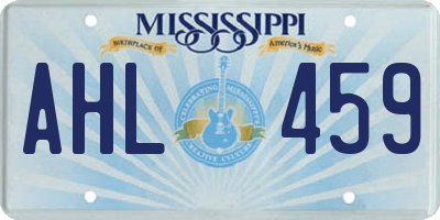MS license plate AHL459