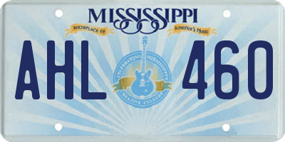 MS license plate AHL460