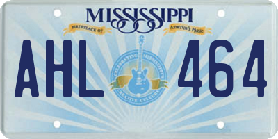 MS license plate AHL464