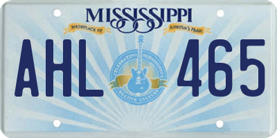 MS license plate AHL465