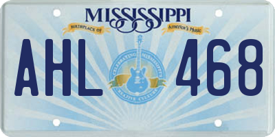 MS license plate AHL468