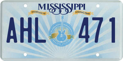 MS license plate AHL471