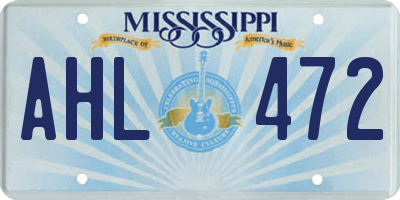 MS license plate AHL472