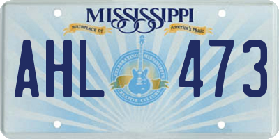 MS license plate AHL473