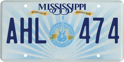 MS license plate AHL474
