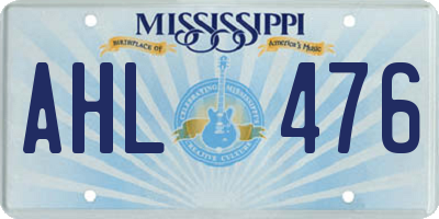 MS license plate AHL476