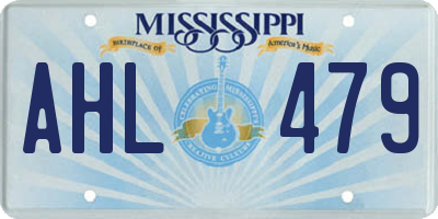 MS license plate AHL479
