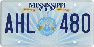 MS license plate AHL480