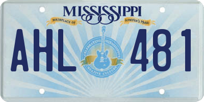 MS license plate AHL481