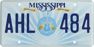 MS license plate AHL484