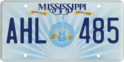 MS license plate AHL485
