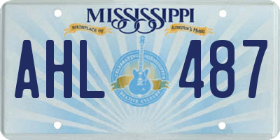 MS license plate AHL487