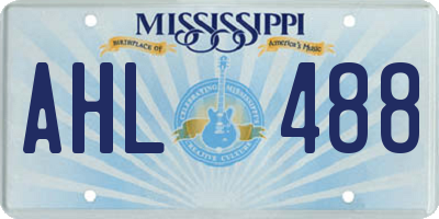 MS license plate AHL488