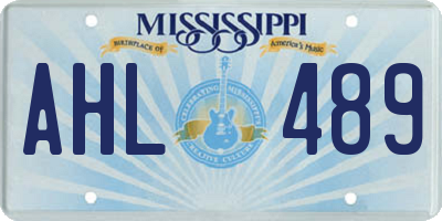 MS license plate AHL489