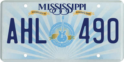 MS license plate AHL490