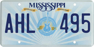 MS license plate AHL495