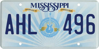 MS license plate AHL496