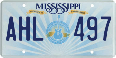 MS license plate AHL497