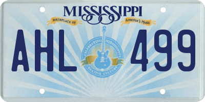 MS license plate AHL499