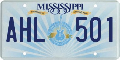 MS license plate AHL501