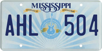 MS license plate AHL504