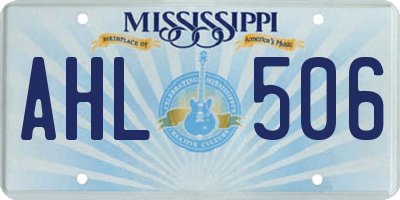MS license plate AHL506