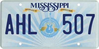 MS license plate AHL507